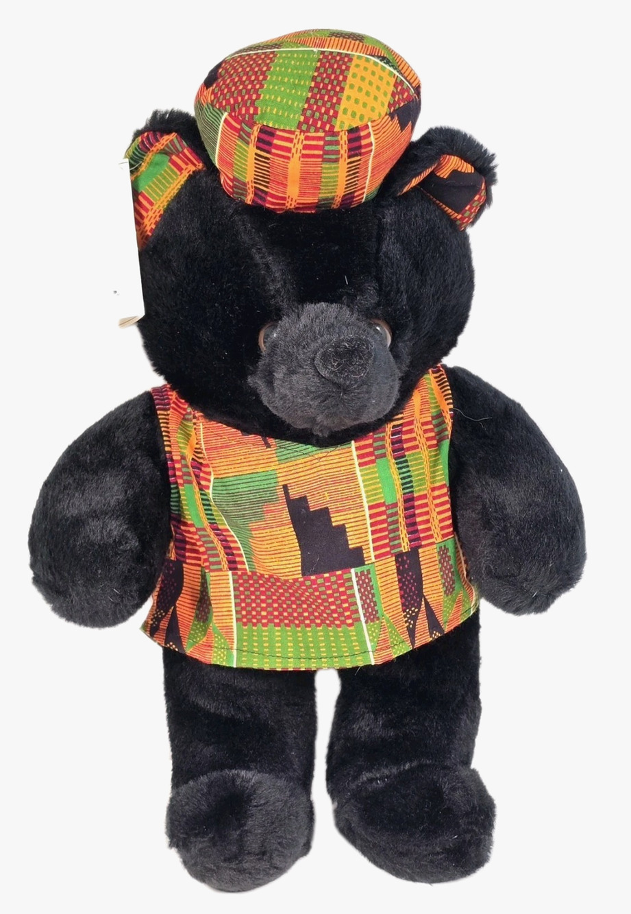 Rare 1993 Prestige International CHAKA BEAR Plush With Traditional African Cloth